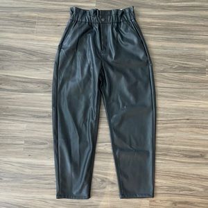 Faux Leather High Waisted Pants